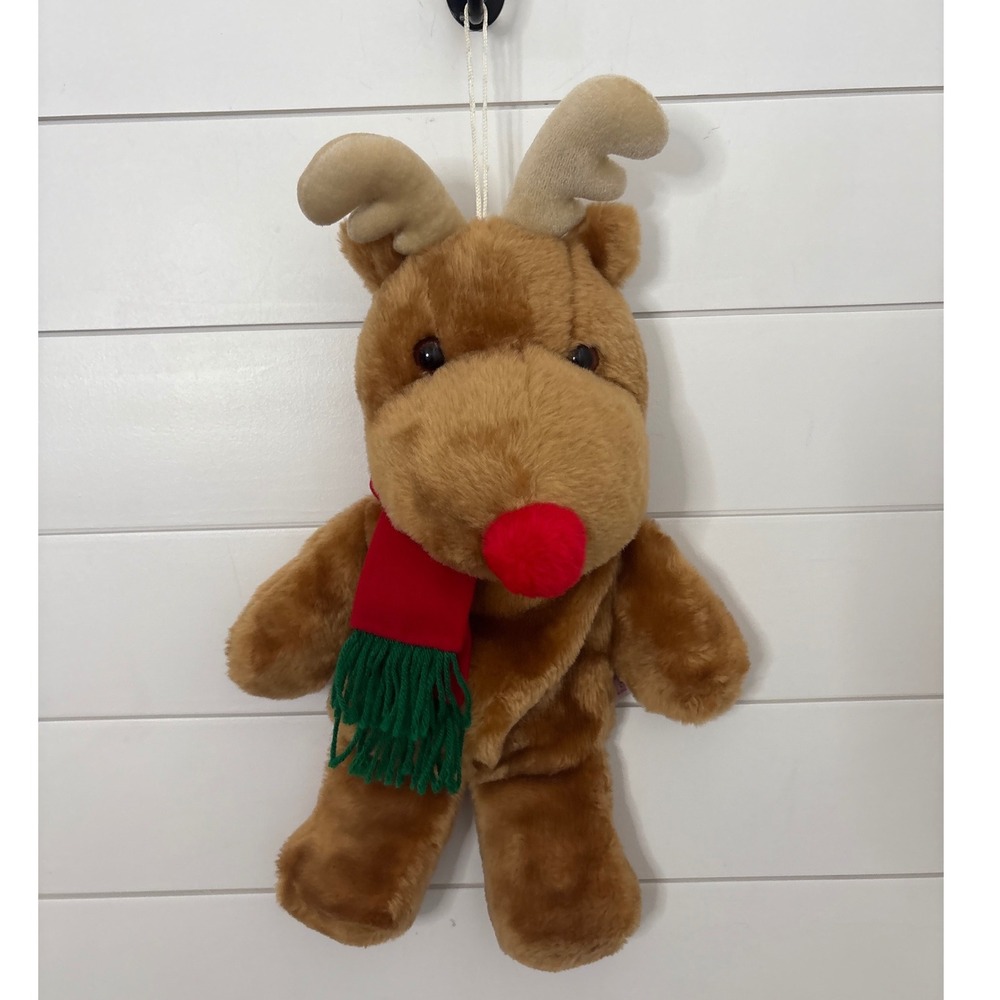 Vintage Fairview Reindeer Deer Stocking Plush Sack 18" 1988 Stuffed Animal toy‎